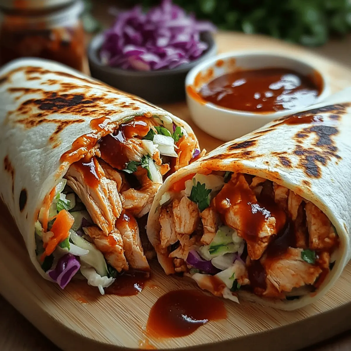 BBQ Chicken Coleslaw Wraps