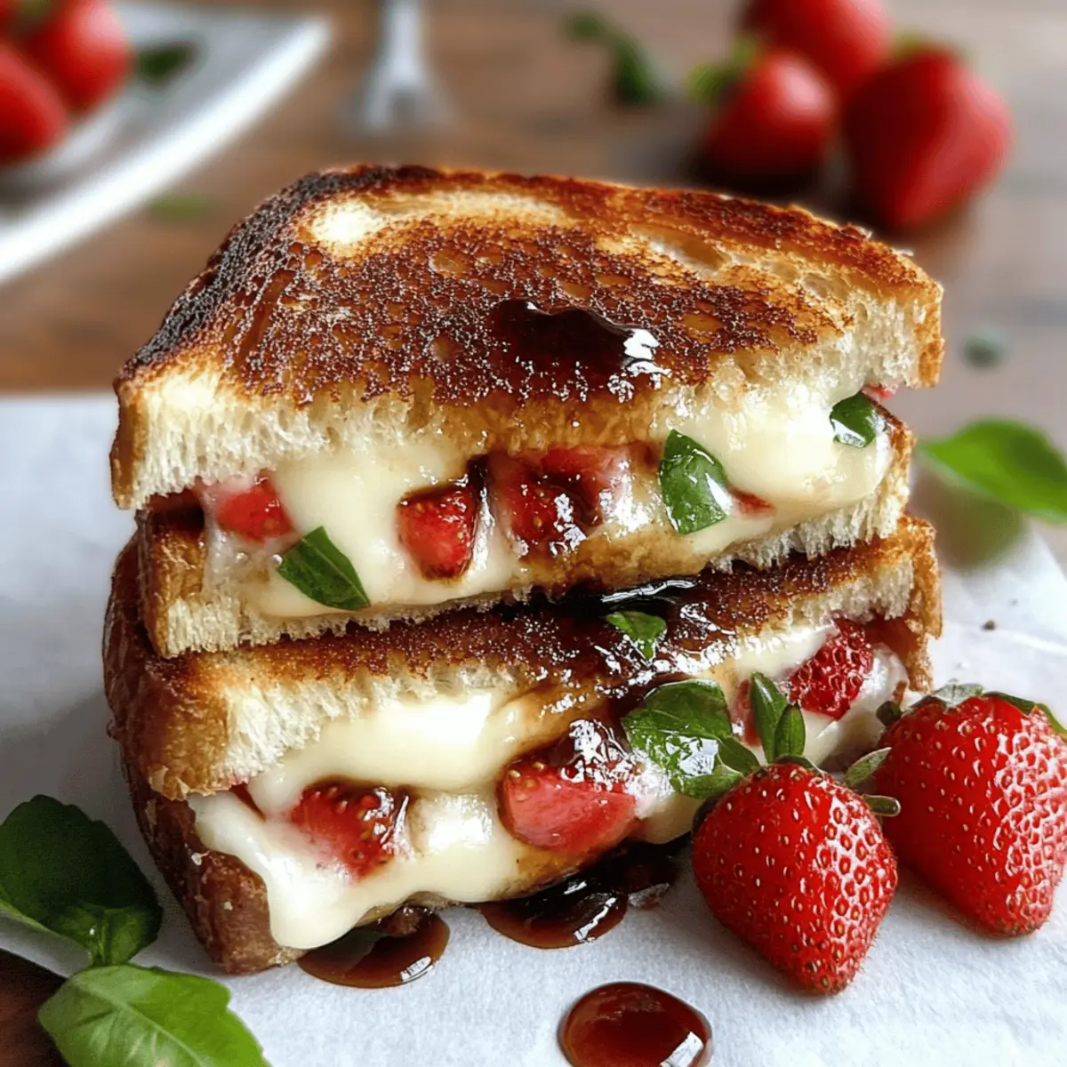 Strawberry Balsamic Brie Grilled Cheese