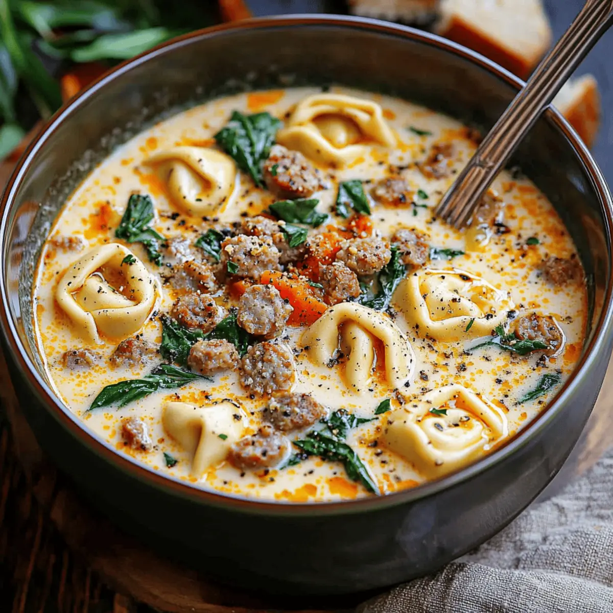 Creamy Sausage Tortellini Soup
