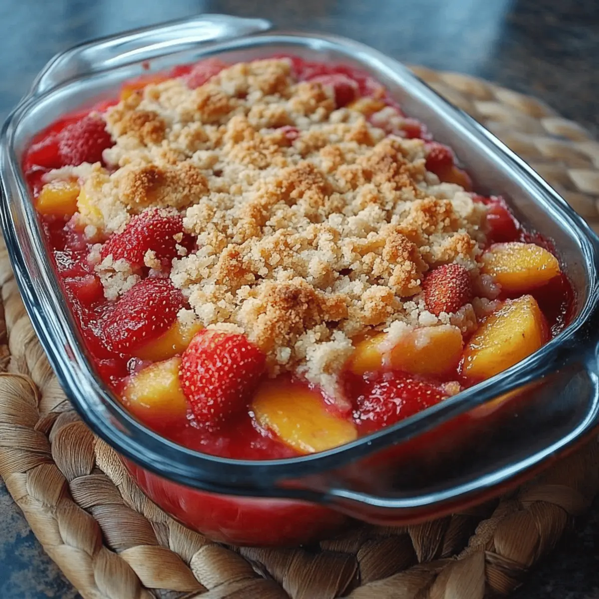 Peach Strawberry Crisp