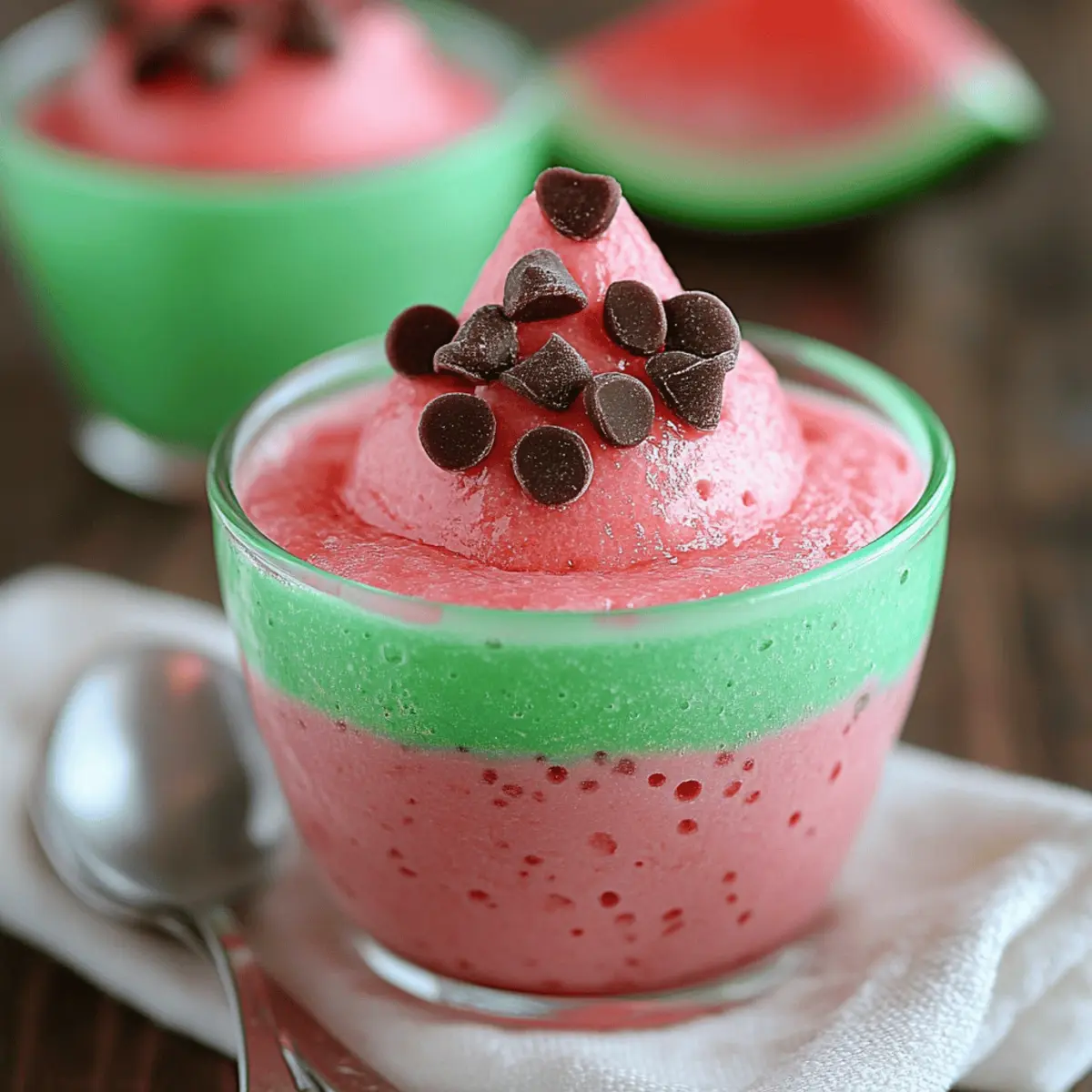 Watermelon Pudding Cups