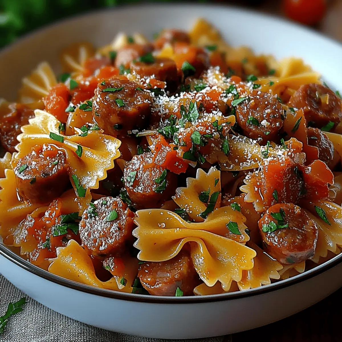 Italian Sausage Bow Tie Pasta