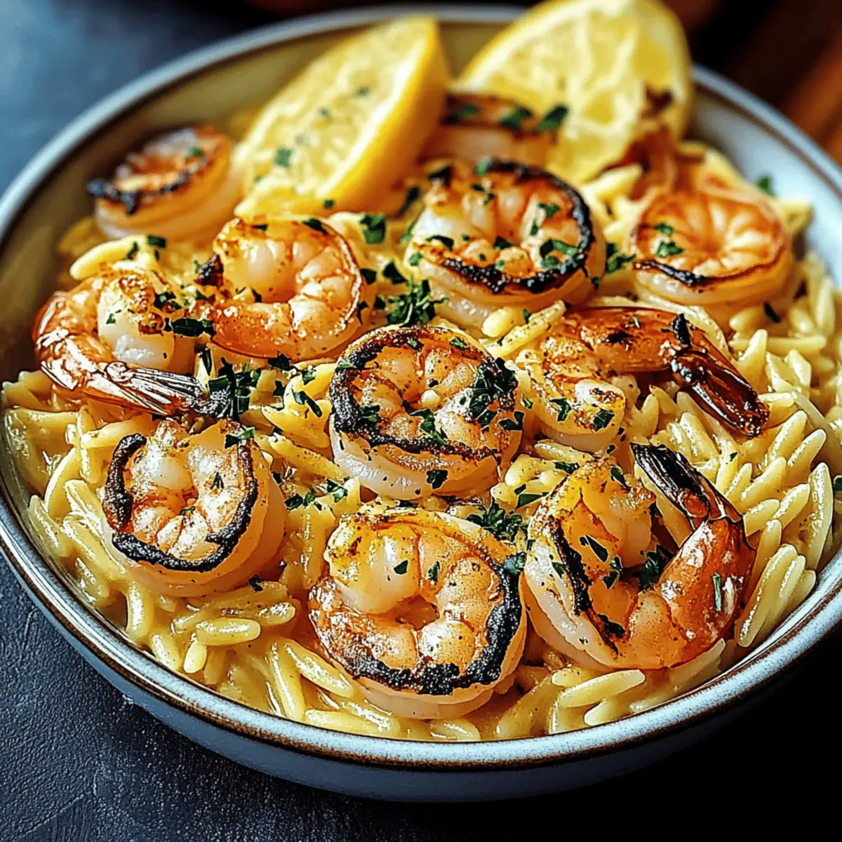 Shrimp Orzo Lemon Garlic Sauce